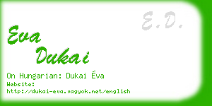 eva dukai business card