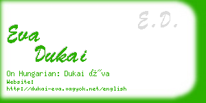 eva dukai business card